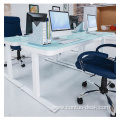 Modern Home Office Work at Home Glass Top Sit Standing Height Adjustable Electric Table Desk for Kids Children